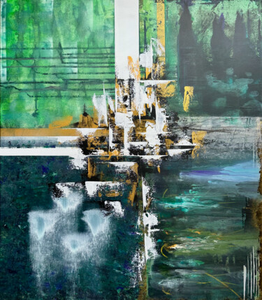 Картина под названием "Viridian Dreamscape…" - Denis Fluierar, Подлинное произведение искусства, Акрил