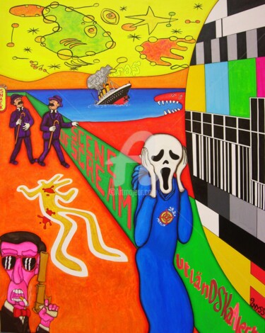 Peinture intitulée "Scene-of-scream by…" par Denis Michel (2nyss), Œuvre d'art originale, Acrylique