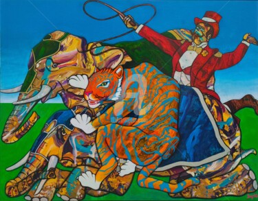 Peinture intitulée "MAGICIRCUS une époq…" par Denis Michel (2nyss), Œuvre d'art originale, Acrylique