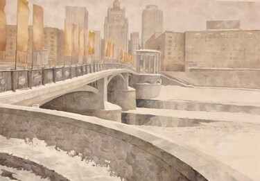 Malerei mit dem Titel "Прогулки" von Denis Veles, Original-Kunstwerk, Aquarell