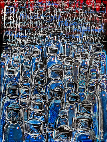 Pintura titulada "État Policier #1" por Denis Vincent, Obra de arte original, Acrílico Montado en Bastidor de camilla de mad…