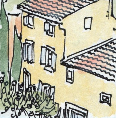 Dessin intitulée "Maison rue St Denis…" par Denis Demouge, Œuvre d'art originale