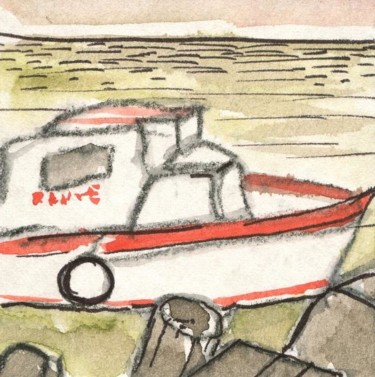 Dessin intitulée "Port de Gujan-Mestr…" par Denis Demouge, Œuvre d'art originale