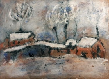 Malerei mit dem Titel "Bon Noël" von Denise Louin-Lecoeur, Original-Kunstwerk, Acryl