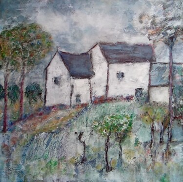 Peinture intitulée "la Maison de Pierre" par Denise Louin-Lecoeur, Œuvre d'art originale, Acrylique