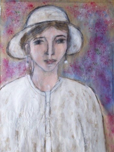 Pintura intitulada "Blancheur au printe…" por Denise Louin-Lecoeur, Obras de arte originais, Acrílico