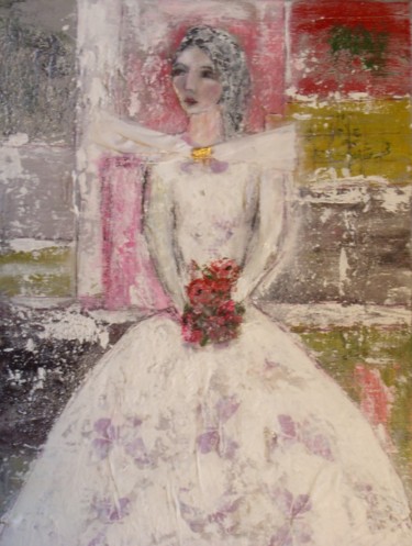 Malerei mit dem Titel "joile mariée" von Denise Louin-Lecoeur, Original-Kunstwerk, Acryl