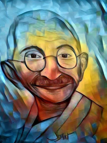 Photographie intitulée "Gandhi" par Seiditadeniseart, Œuvre d'art originale, Photographie numérique