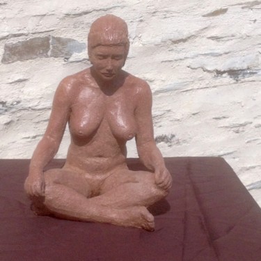 Sculpture titled "ZEN" by Denis Thebaudeau, Original Artwork, Terra cotta