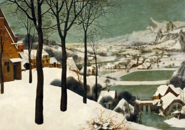 Gravures & estampes intitulée "Winter | Bruegel |…" par Dent-De-Lion Du Midi, Œuvre d'art originale, Peinture numérique