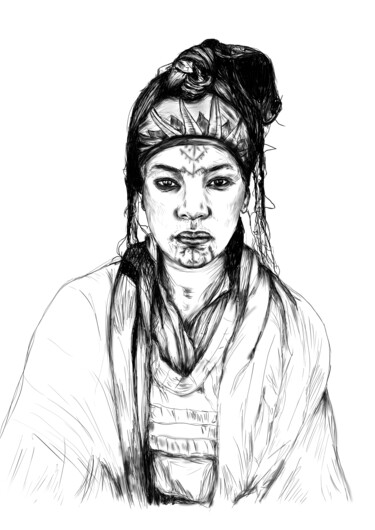 Цифровое искусство под названием "amazigh woman V" - Depict Sofia, Подлинное произведение искусства, 2D Цифровая Работа