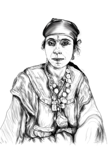 Digitale Kunst getiteld "amazigh woman VI" door Depict Sofia, Origineel Kunstwerk, 2D Digital Work