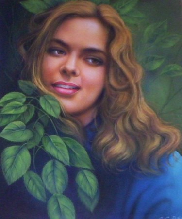 Painting titled "portrait" by Dere, Original Artwork, Oil
