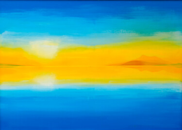Digital Arts titled "Yellow Sunset" by Derek Harris, Original Artwork, Digital Print
