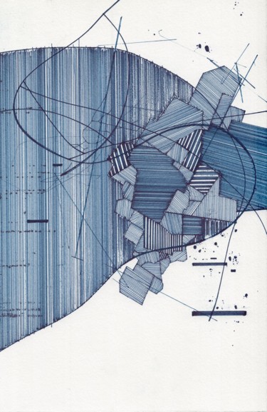 「Asvirus 107」というタイトルの描画 Derek Lernerによって, オリジナルのアートワーク, インク