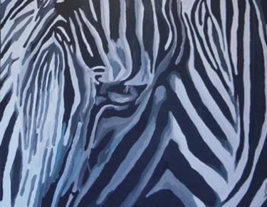 Peinture intitulée "ZEBRE 2" par Derrey, Œuvre d'art originale