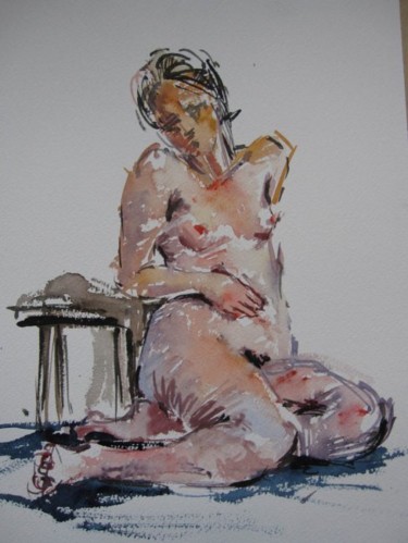 Peinture intitulée "Nu féminin - Female…" par S Desage, Œuvre d'art originale, Huile