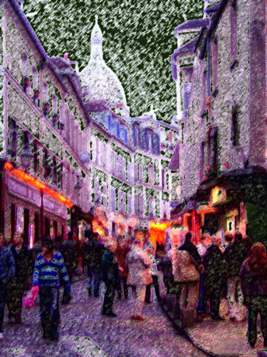 Digital Arts titled "Une rue de Montmart…" by René Desenne, Original Artwork, Other