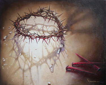 Malarstwo zatytułowany „Crown of thorns Pai…” autorstwa Katerina Kariukova, Oryginalna praca, Olej