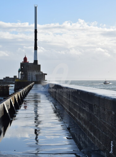 Photographie intitulée "Le jetée Nord du Ha…" par Desnoyers, Œuvre d'art originale