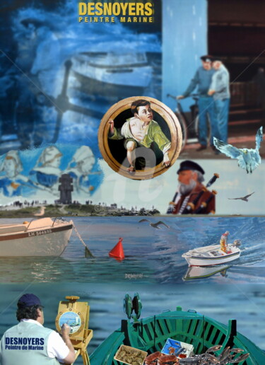 Digital Arts titled "Curiosité marine" by Desnoyers, Original Artwork, Photo Montage
