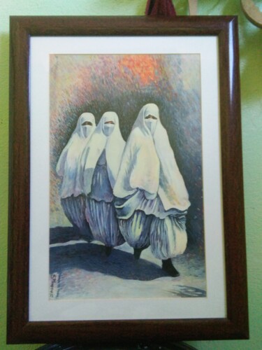 Peinture intitulée "Femmes d'Alger.jpg" par Karim Menafeg, Œuvre d'art originale, Gouache