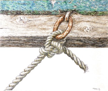 Dessin intitulée "Noeud et noeuds" par Pierre Fabry, Œuvre d'art originale, Encre