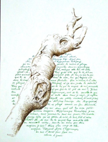 Zeichnungen mit dem Titel "Hippocampenbois" von Pierre Fabry, Original-Kunstwerk, Andere