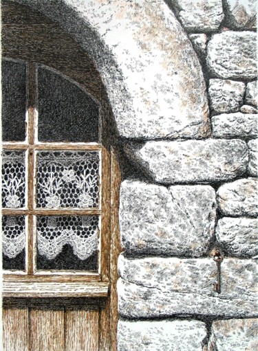 图画 标题为“Clé au mur” 由Pierre Fabry, 原创艺术品, 墨