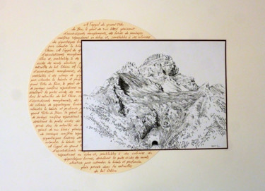 Tekening getiteld "Obiou percé" door Pierre Fabry, Origineel Kunstwerk, Inkt