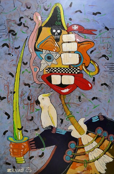 Painting titled "THE FLEEING DUTCHMAN" by Detlev Eilhardt, Original Artwork, Acrylic