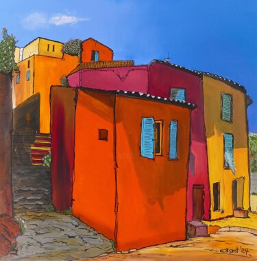 Schilderij getiteld "Roussillon II" door Detlev Eilhardt, Origineel Kunstwerk, Acryl