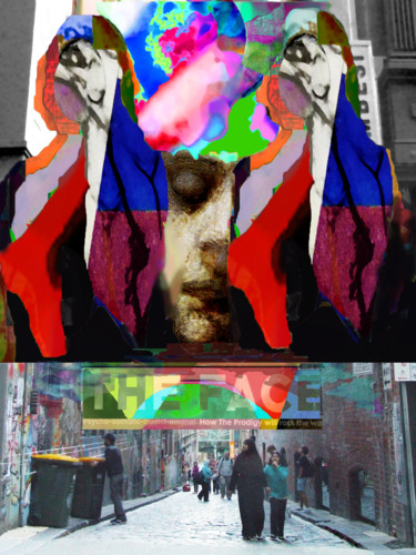 Digital Arts titled "Reclaiming the Face…" by Devorah Rosen, Original Artwork, Digital Painting