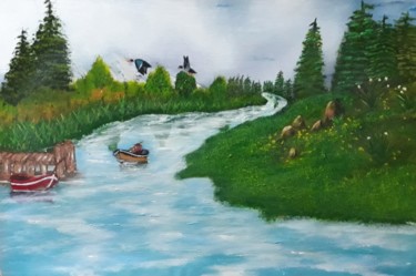 绘画 标题为“Lonely Ducks” 由D' Griese, 原创艺术品, 丙烯