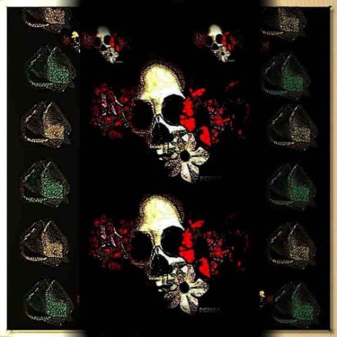 数字艺术 标题为“roses and skulls” 由Pepita Selles, 原创艺术品, 其他