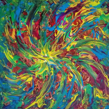 Painting titled "Colorful Abstract F…" by Diana Dimova - Traxi, Original Artwork, Acrylic