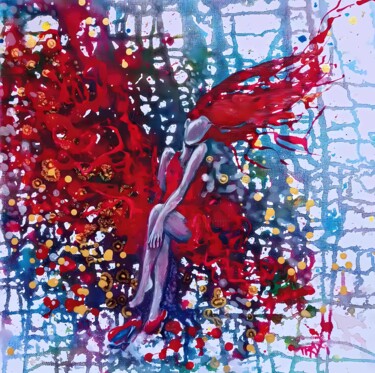 Painting titled ""Bloody Mary" Impre…" by Diana Dimova - Traxi, Original Artwork, Acrylic