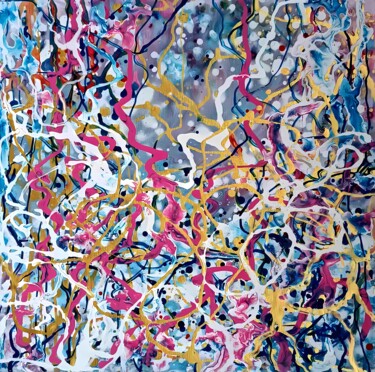 Painting titled "Jackson Pollock Ins…" by Diana Dimova - Traxi, Original Artwork, Acrylic