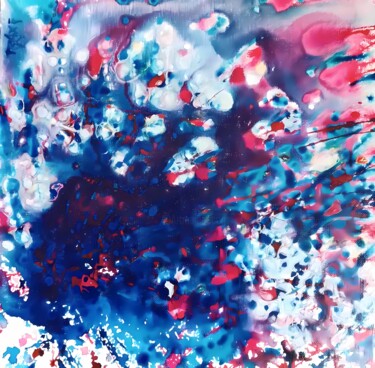 Painting titled "Cherry Explosion: L…" by Diana Dimova - Traxi, Original Artwork, Acrylic