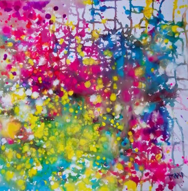 Painting titled "Burst of Happiness:…" by Diana Dimova - Traxi, Original Artwork, Acrylic