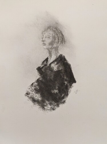 Drawing titled "Selbstbewusst im Sc…" by Diana Knepper, Original Artwork, Charcoal