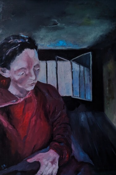 Painting titled "Rachel" by Diana Knepper, Original Artwork, Oil Mounted on Wood Panel