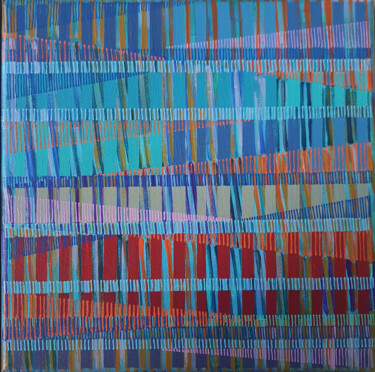 Painting titled "Threads" by Diana Large, Original Artwork, Acrylic Mounted on Wood Stretcher frame