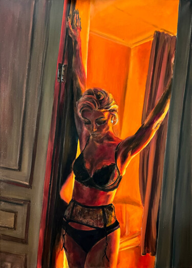Картина под названием "Oil painting Nude w…" - Diana Timchenko, Подлинное произведение искусства, Масло Установлен на Деревя…