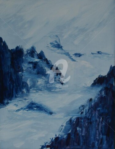 Pintura titulada "Bule mountain and w…" por Diana Li, Obra de arte original