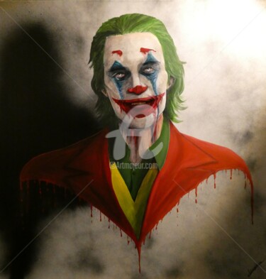 Schilderij getiteld "JOKER - Buste XXL" door Dianaskova Art, Origineel Kunstwerk, Acryl