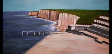 Painting titled "Paysage de Normandie" by Dianaskova Art, Original Artwork, Acrylic