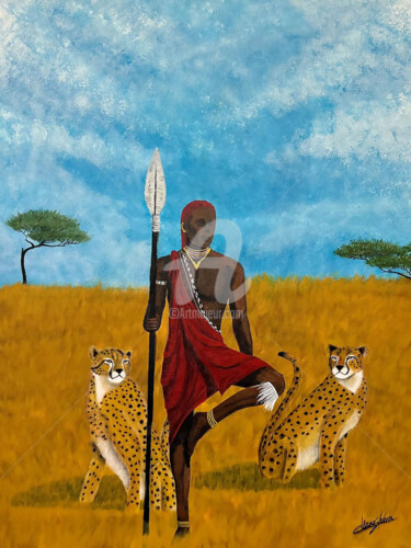 Peinture intitulée "La savane africaine" par Dianaskova Art, Œuvre d'art originale, Acrylique
