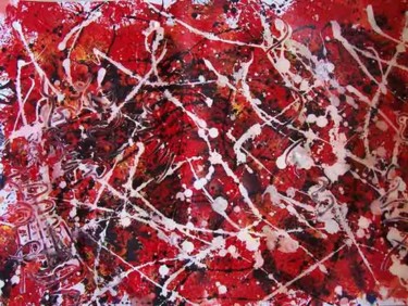 Peinture intitulée "Rouge, Blanc et Noi…" par Diane Medus, Œuvre d'art originale, Acrylique