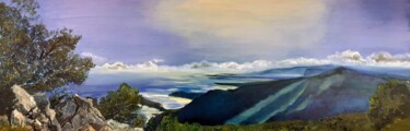 Painting titled "Vue du fort de la R…" by Diane Medus, Original Artwork, Oil